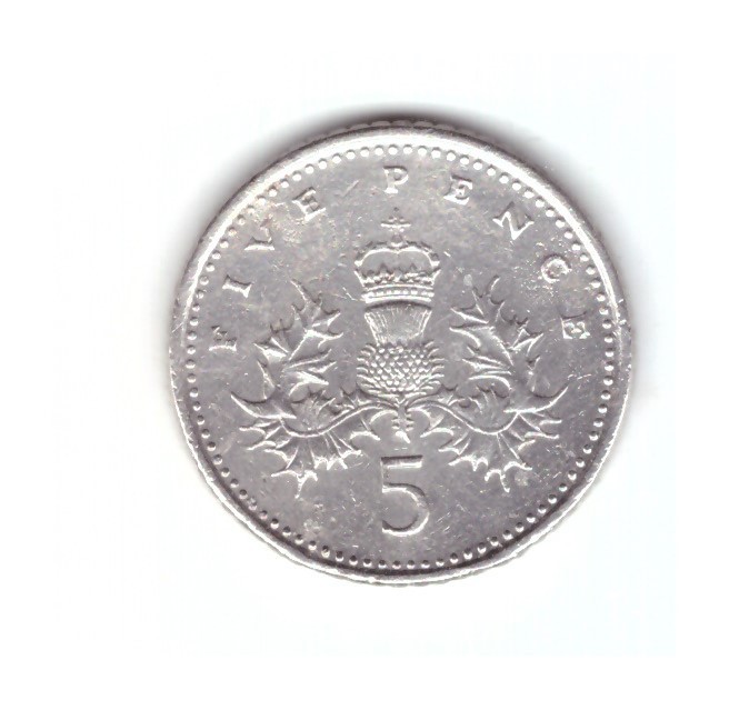 Moneda Anglia 5 pence 1990, stare buna, curata