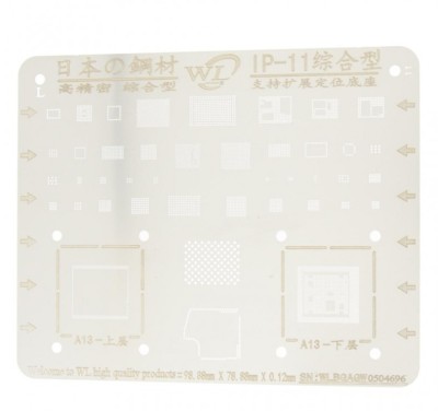 BGA Reballing iPhone 11 - 11 Pro Max, BGA Stencil Reballing A13 CPU RAM Nand Flash IC Chip, Net Thickness Heat 0.12mm foto