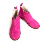 Ghete din piele intoarsa cu talpa joasa Mavi fucsia