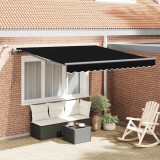 Marchiză automată retractabilă cu LED Negru 350x250 cm