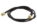Cablu Coaxial RP-SMA Tata la SMA Mama 1m Negru