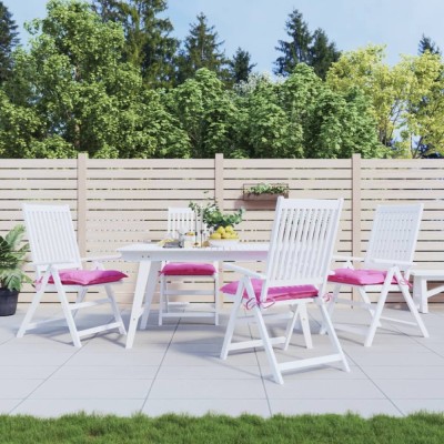 vidaXL Perne pentru scaun, 4 buc., roz, 40x40x7 cm, material textil foto