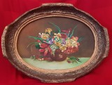 Pictura ovala cu flori