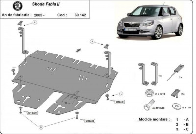 Scut motor metalic Skoda Fabia II - Benzina 2007-2014 foto