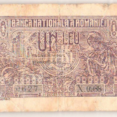 SV * Romania 1 LEU 1938 , 21 decembrie * regele Carol II +/- F