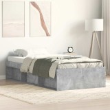 vidaXL Cadru pat, gri beton, 90x190 cm