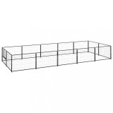 VidaXL Padoc pentru c&acirc;ini, negru, 10 m&sup2;, oțel