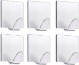 Set de 6 carlige autoadezive Bosdontek, otel inoxidabil, argintiu, 4,5 x 4,5 cm