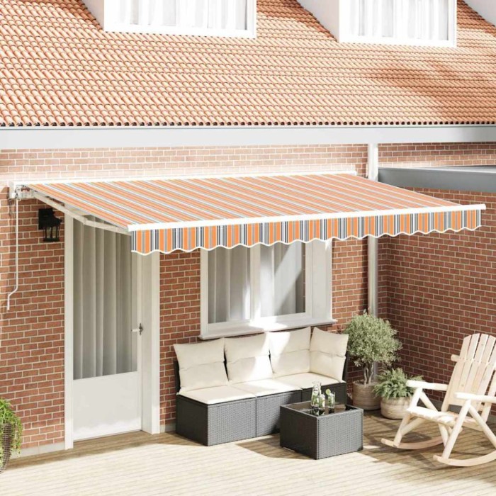 vidaXL Cortina Retractabilă Dungă Multicolor 400x200 cm țesătură 3329842