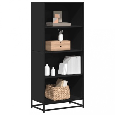 Gossi biblioteca, negru, 60x35x139 cm, lemn prelucrat foto