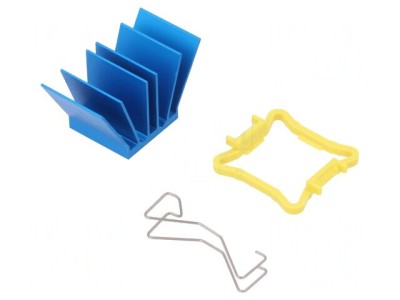 Radiator extrudat cu aripioare BGA albastru 17x17mm foto