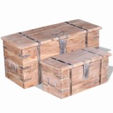 Cumpara ieftin Set cufere de depozitare, 2 buc., lemn de acacia