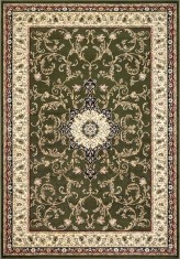 Covor Model Lotos 523-310, Marime 50 x 80 cm, Crem, Verde, Inaltime Fir 8 mm, Antialergic, Polipropilena, Living, Dormitor, Sufragerie, Birou