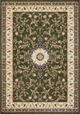 Covor Model Lotos 523-310, Marime 50 x 80 cm, Crem, Verde, Inaltime Fir 8 mm, Antialergic, Polipropilena, Living, Dormitor, Sufragerie, Birou foto