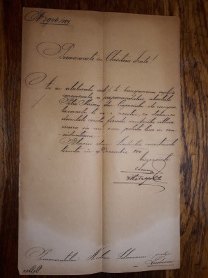 DOCUMENT 1884 - MITROPOL. BLAJ - PROT. LUDUS - PETRU MAIOR - CAPUSUL DE CAMPIE foto