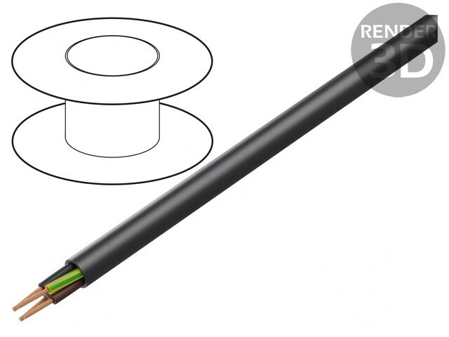Cablu Electric Rotund 4G0,75mm2 Negru 300V/500V