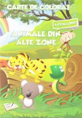 Carte de colorat cu abtibilduri - Animale din alte zone - Ars Libri