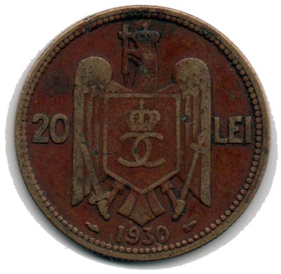 Monedă 20 lei, Romania, 1930 foto