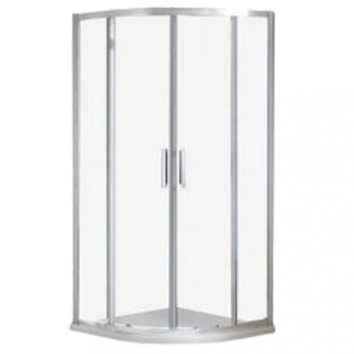 Cabină de duș curbată Aquarius fără cădiță de duș 80x80 cm cu strat de acoperire Easy Clean