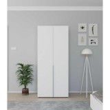 Dulap Haine Adore Oryana cu 2 usi si umeras, Alb - Nuc, 90x210x62 cm