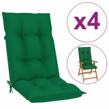 Perne pentru scaun de grădină, 4 buc., verde, 120x50x7 cm