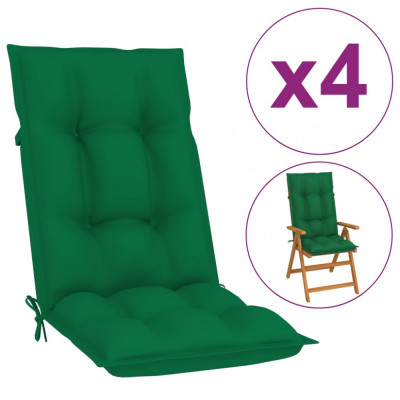 Perne pentru scaun de grădină, 4 buc., verde, 120x50x7 cm foto