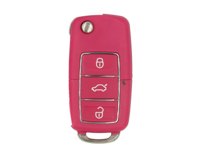 Carcasa Cheie Briceag VW 3 Butoane Roz-Magenta Design NOU AutoProtect KeyCars foto