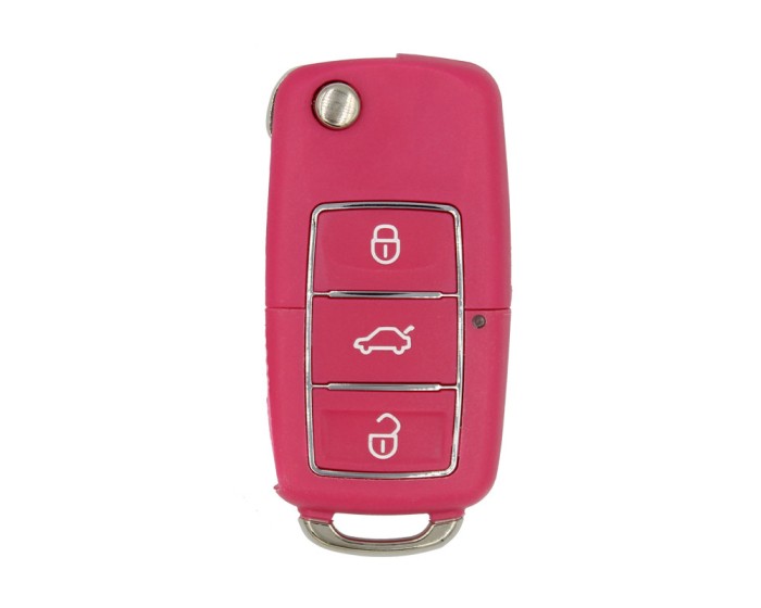 Carcasa Cheie Briceag VW 3 Butoane Roz-Magenta Design NOU