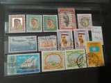 Lot 13 Timbre Kuweit 1960-1975 - Șeicul Sabah, Corabie Tradițională Dhow Boom, Aviație, Moschei, Șoim v&acirc;nătoare, ONU, Ștampilat -A333
