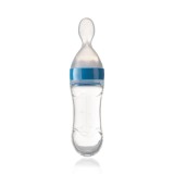 Lingurita cu rezervor pentru bebelusi, BabyJem, cu capac protectie, 90 ml (Culoare: Albastru)