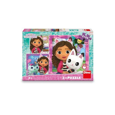 Puzzle 3 in 1 - Gabby si prietenii ( 3 x 55 piese) PlayLearn Toys foto