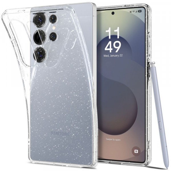 Husa pentru Samsung Galaxy S25 Ultra S938, Spigen, Liquid Crystal Glitter, Transparenta ACS08950