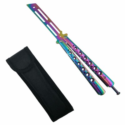 Briceag de antrenament IdeallStore&amp;reg;, model fluture, Rainbow Stylish, 23.5 cm, multicolor, husa inclusa foto