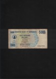 Zimbabwe 5000 dollari dollars 2007 seria3667534