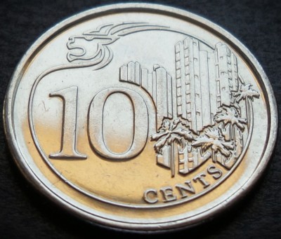 Moneda exotica 10 CENTI - SINGAPORE, anul 2014 * cod 3619 = A.UNC foto