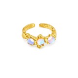 Cumpara ieftin Inel reglabil placat cu aur 18K din inox cu piatra luminoasa