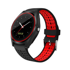Ceas Smartwatch V9 cu Functie Apelare, SMS, Camera, Bluetooth, Pedometru, Monitorizare somn, Negru - Rosu foto