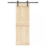 VidaXL Set feronerie pentru ușă glisantă, negru, 152 cm, oțel