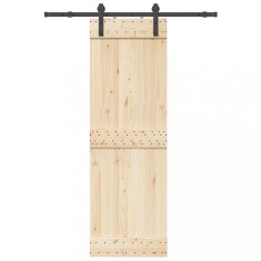 vidaXL Set feronerie pentru ușă glisantă, negru, 152 cm, oțel