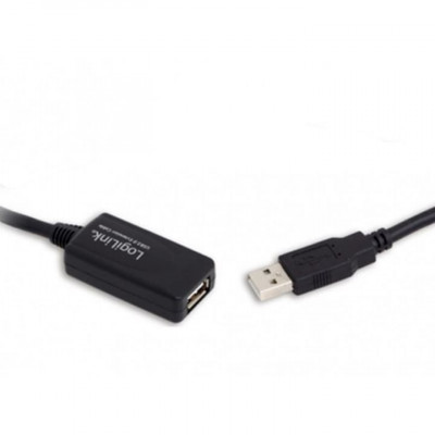 Cablu prelungitor activ USB 2.0 T-M, 10 m, Logilink foto