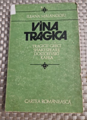 Vina tragica tragicii greci Shakespeare Dostoievski Kafka Ileana Malancioiu foto