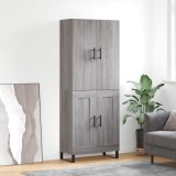 vidaXL Dulap &icirc;nalt, gri sonoma, 69,5x34x180 cm, lemn compozit