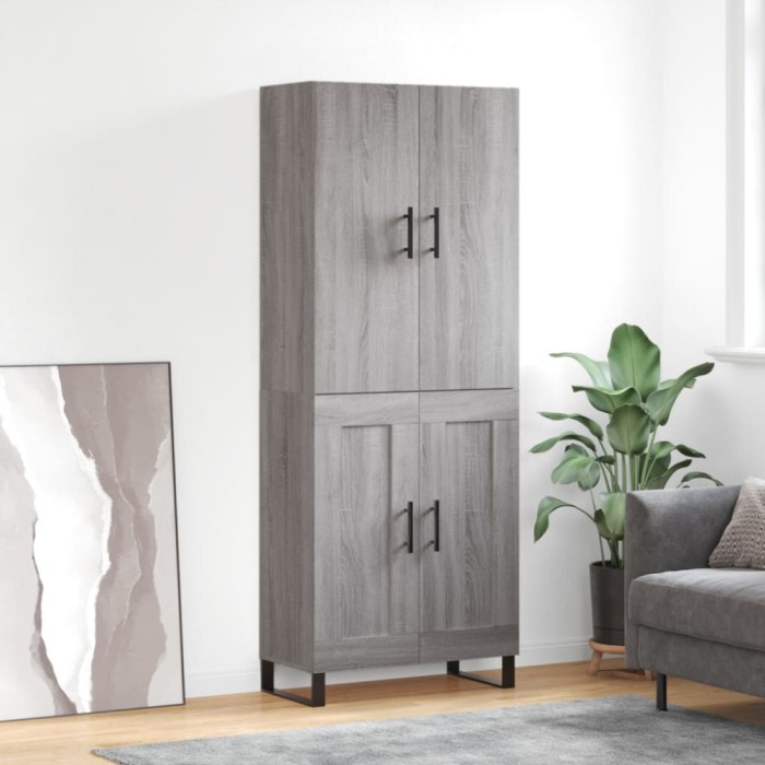vidaXL Dulap &icirc;nalt, gri sonoma, 69,5x34x180 cm, lemn compozit
