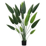 HOMCOM Plantă Artificială &quot;Pasărea Paradisului&quot; cu 20 de Frunze și Ghiveci | Aosom Romania