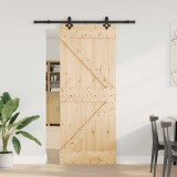 vidaXL Ușă glisantă NARVIK Natural și Negru 85 x 210 cm (152,5 cm) 3445228