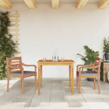 Set mobilier gradina cu perne gri &icirc;nchis 3 piese lemn masiv tec GartenMobel Dekor, vidaXL