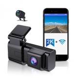 Cumpara ieftin Camera auto DVR iSEN F3, 2K HD, Filmare 120 , GPS, Night Vision, Monitorizare parcare, WiFi, Slot memorie, Camera spate