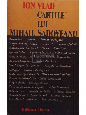 Ion Vlad - Cartile lui Mihail Sadoveanu (editia 1981) foto