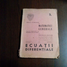 Tratat Elementar de MATEMATICI GENERALE - ECUATII DIFERENTIALE -5.1- N.Raclis