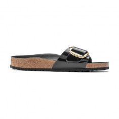 Birkenstock slapi de piele Madrid femei, culoarea negru, 1022541